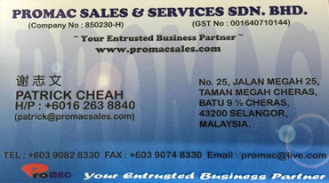 町裕机械马来西亚代理——PROMAC SALES & SERVICES SDN. BHD.